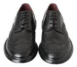 Elegante schwarze Leder -Derby -Schuhe