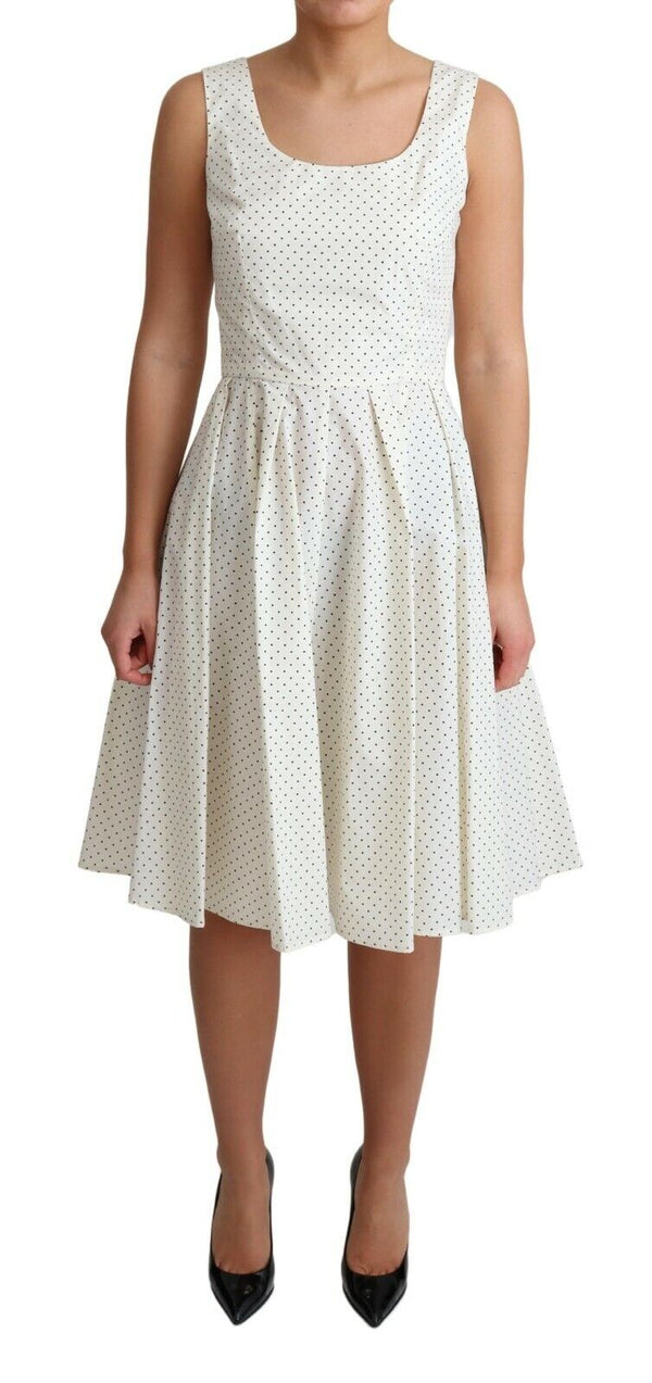 Elegantes ärmelloses A-Line-Polka gepunktete Kleid