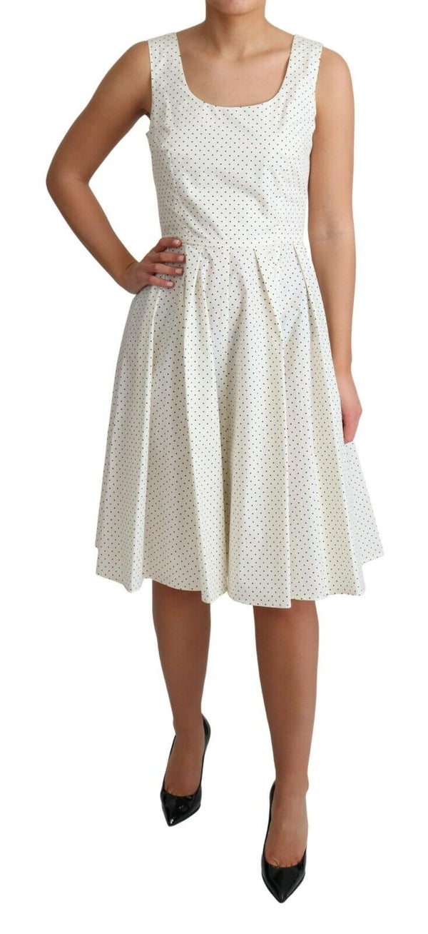 Elegantes ärmelloses A-Line-Polka gepunktete Kleid