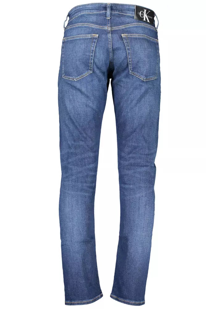 Sleek Slim Fit Blue Jeans with Recycled Cotton