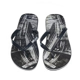 Schlankes schwarzes Logo Flip Flops für Männer