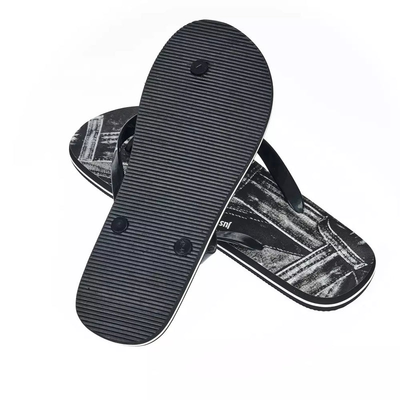 Schlankes schwarzes Logo Flip Flops für Männer