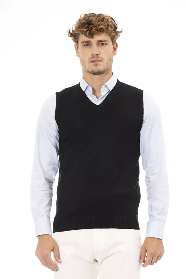 Κομψό Vest V-neck in Fine Rib Knit