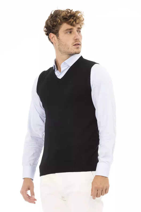 Κομψό Vest V-neck in Fine Rib Knit