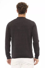 Κομψό πουλόβερ Brown Crewneck για άντρες