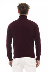 Eleganter Burgund -Rollkragenpullover für Männer