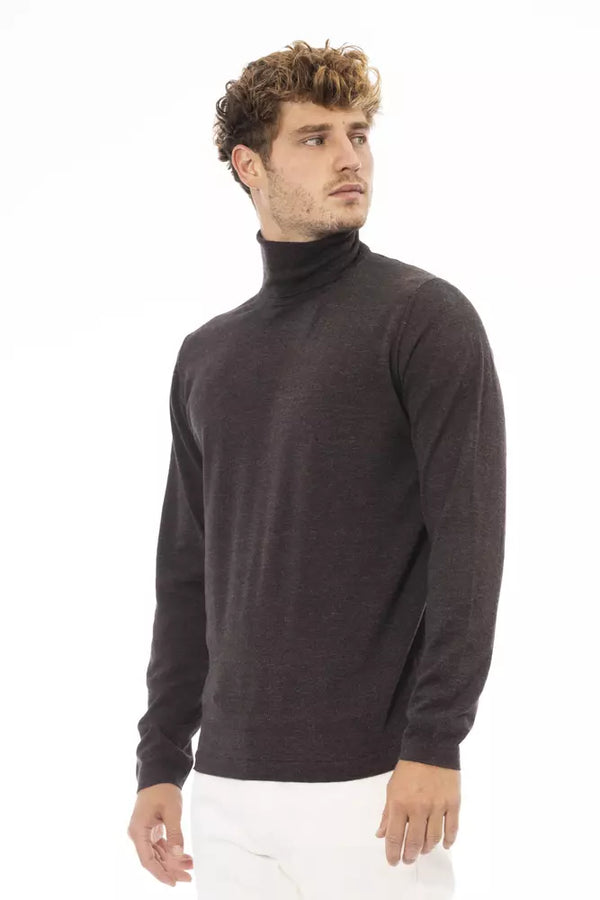 Brown Cotton Men Sweater