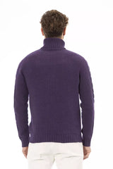 Pull à col roulé violet élégant pour les hommes