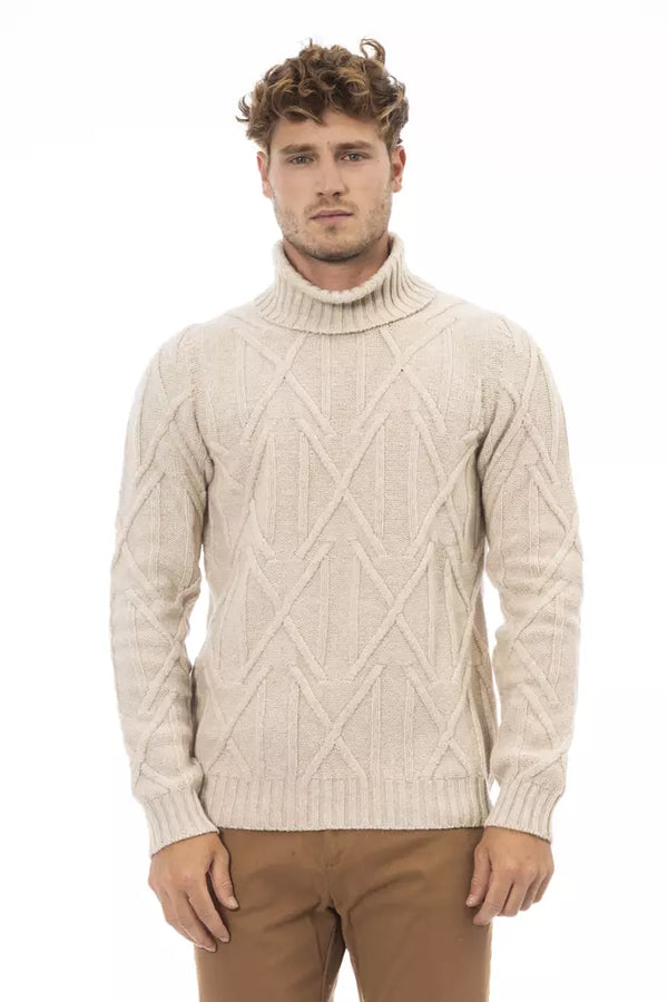 Pull à col roulé beige - Élégance hivernale