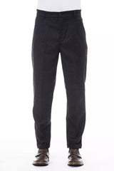 Elegante graue Wollmischhose