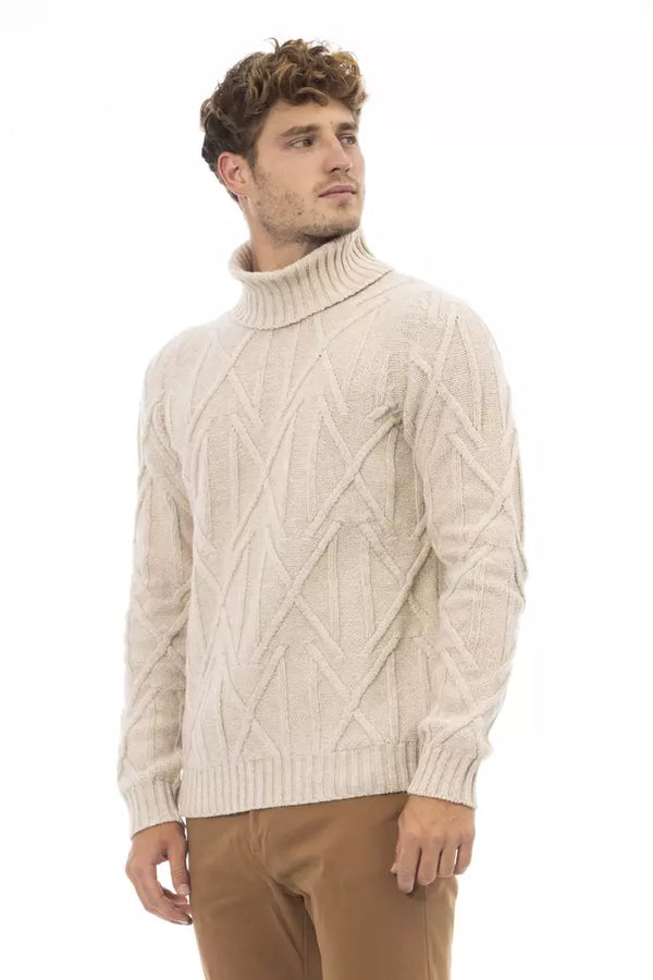 Pull à col roulé beige - Élégance hivernale