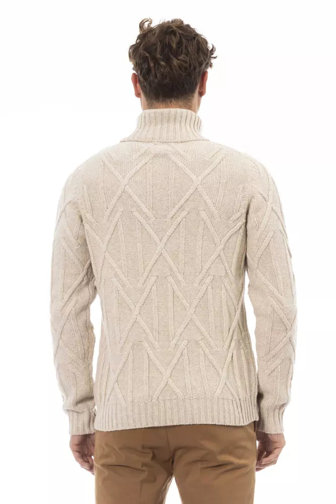 Pull à col roulé beige - Élégance hivernale