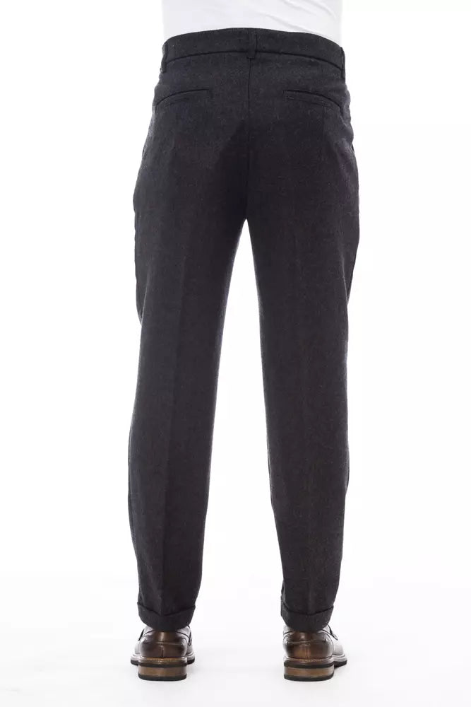 Pantalon élégant en laine gris gris