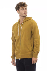 Sudadera con cremallera con capucha de algodón en marrón