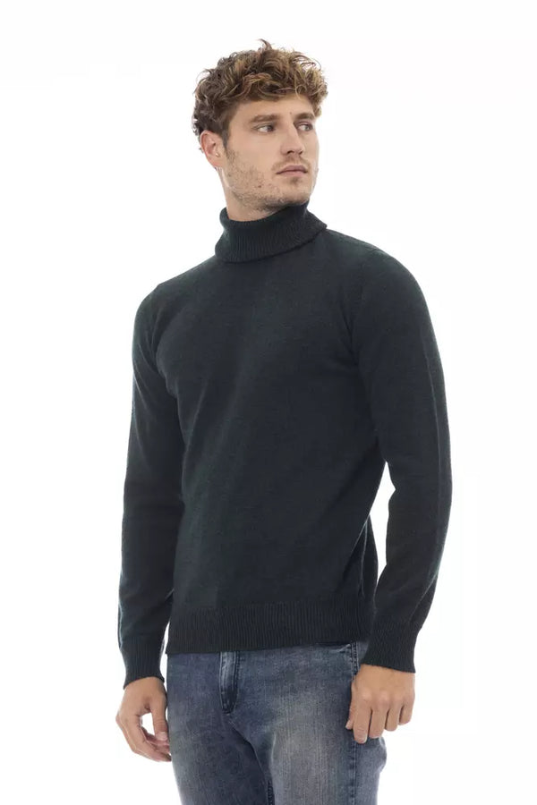 Eleganter Rollkragenpullover Wollpullover in reichem Grün