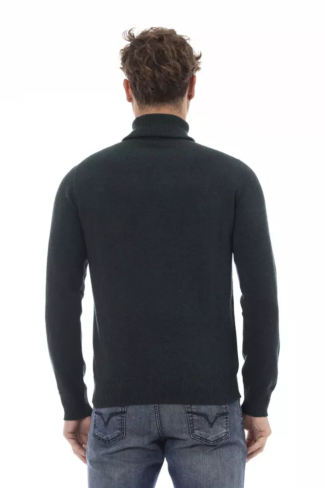 Eleganter Rollkragenpullover Wollpullover in reichem Grün