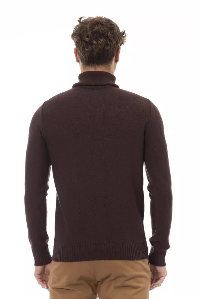 Merino Wollschildkrötenpullover - elegantes Braun