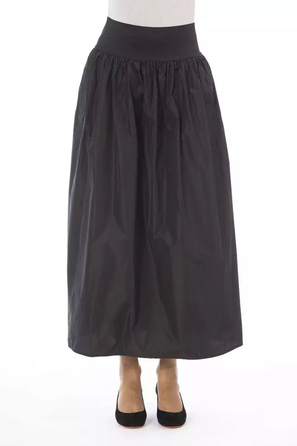 Brown Polyester Women Skirt