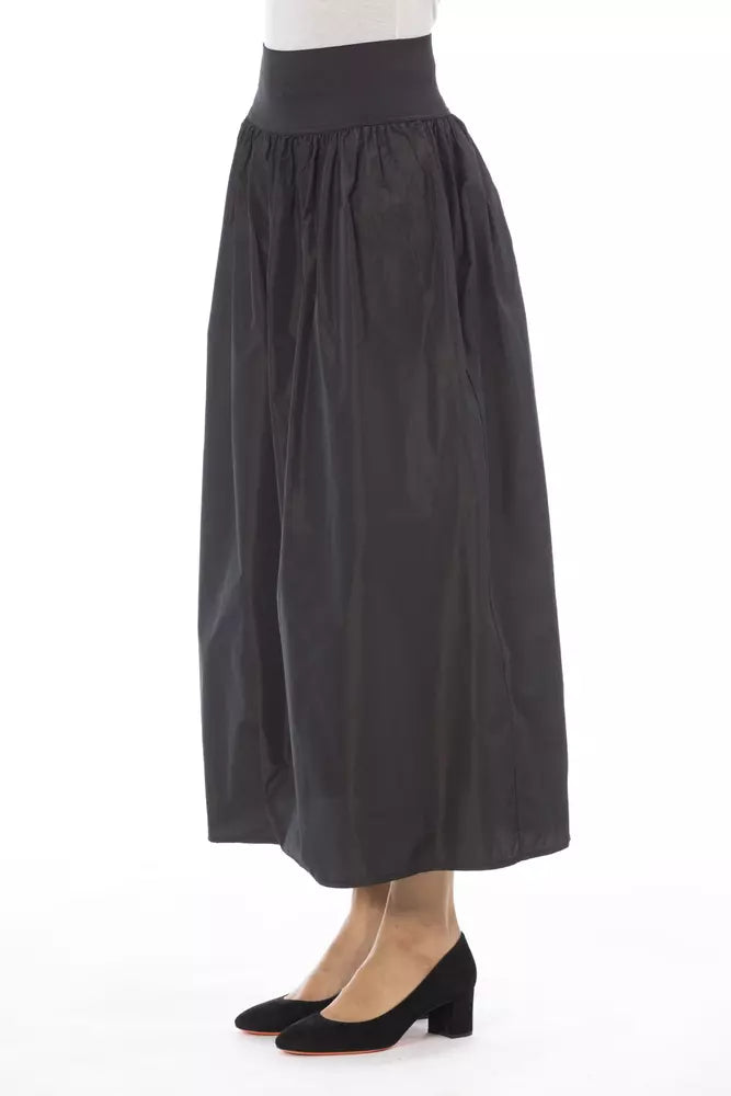 Brown Polyester Women Skirt