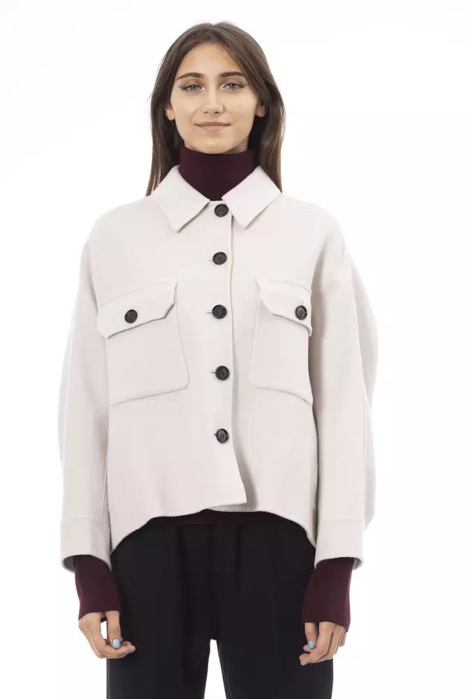 Veste de chemise blanche en laine chic