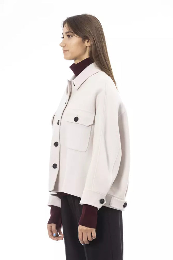 Veste de chemise blanche en laine chic