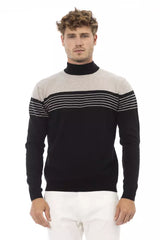 Elegante maglione a coste del collo finto