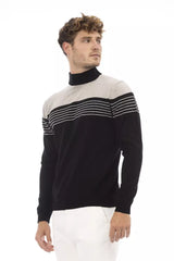 Elegante maglione a coste del collo finto