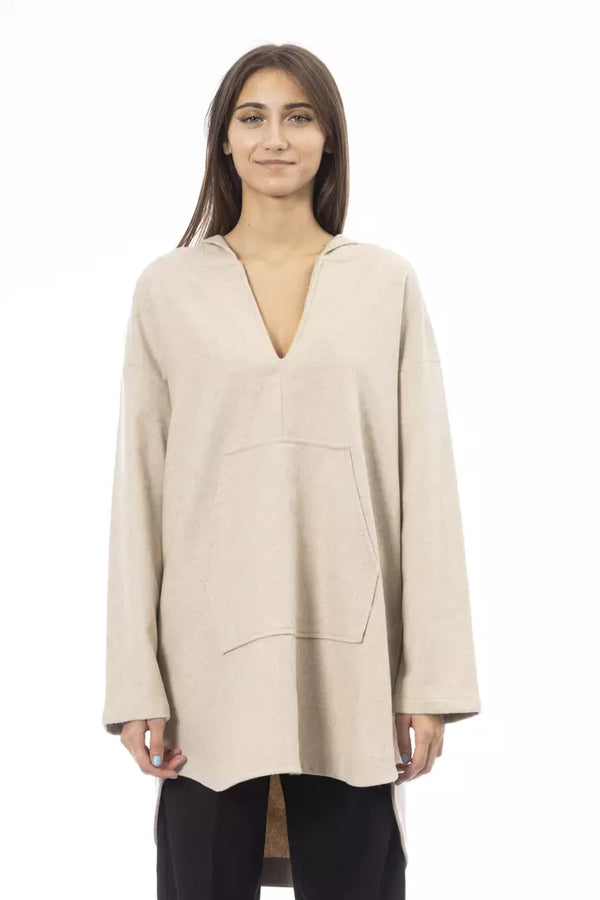 Eleganter Beige -Kapuzenpullover