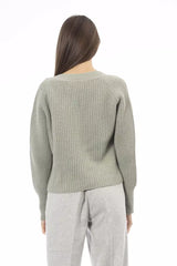 Emerald Elegance V -Neck Sweater - Cozy Chic