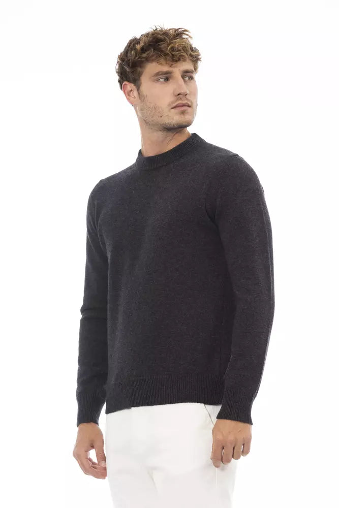 Eleganter Crewneck -Wollpullover in zeitloser Schwarz