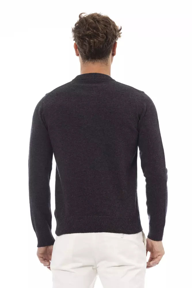 Eleganter Crewneck -Wollpullover in zeitloser Schwarz