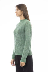 Pull vert simulé chic pour elle