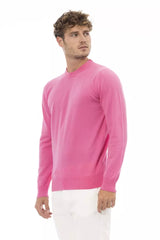 Pull à chiguïc rose chic avec des détails de côtes fines