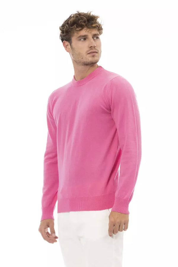 Maglione chic rosa in equilibrio con dettagli a costole sottili