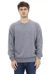 Light Blue Cashmere Men Sweater