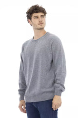 Light Blue Cashmere Men Sweater