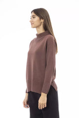 Maglione chic a dolcevita con fessure laterali