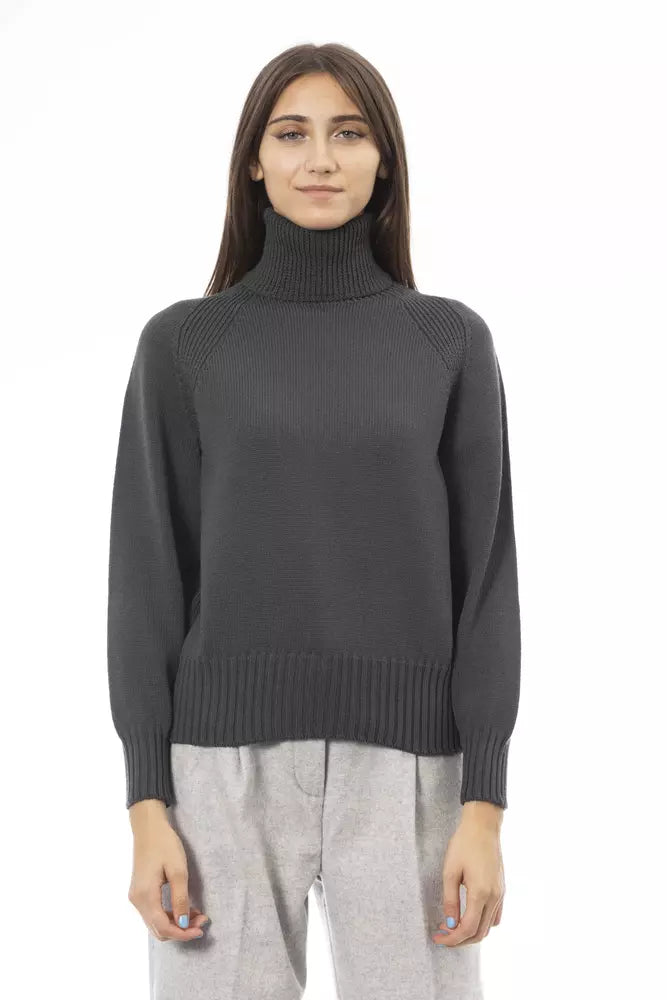 Eleganter grüner Rollkragenpullover