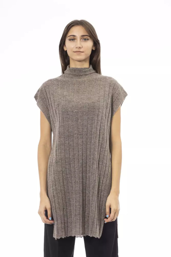 Chic Alpaca Blend Turtleneck πουλόβερ με πλευρικές σχισμές