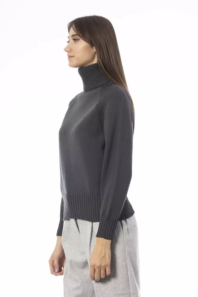 Eleganter grüner Rollkragenpullover