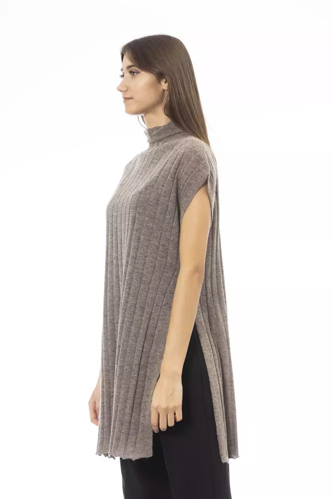 Chic Alpaca Blend Turtleneck πουλόβερ με πλευρικές σχισμές