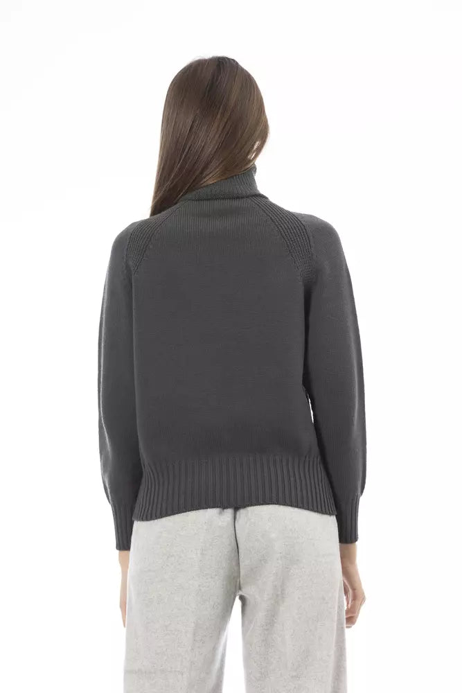 Eleganter grüner Rollkragenpullover