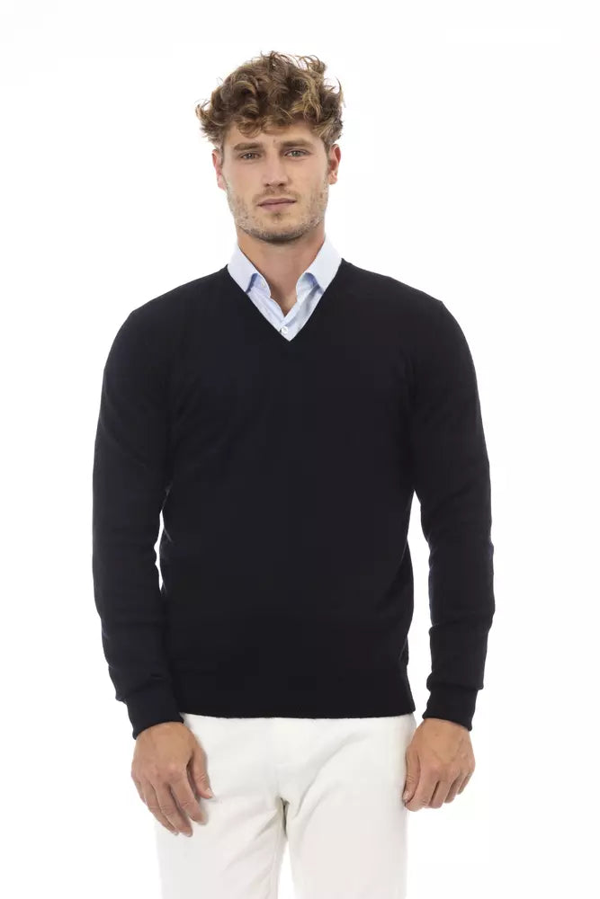 Black Wool Men Sweater