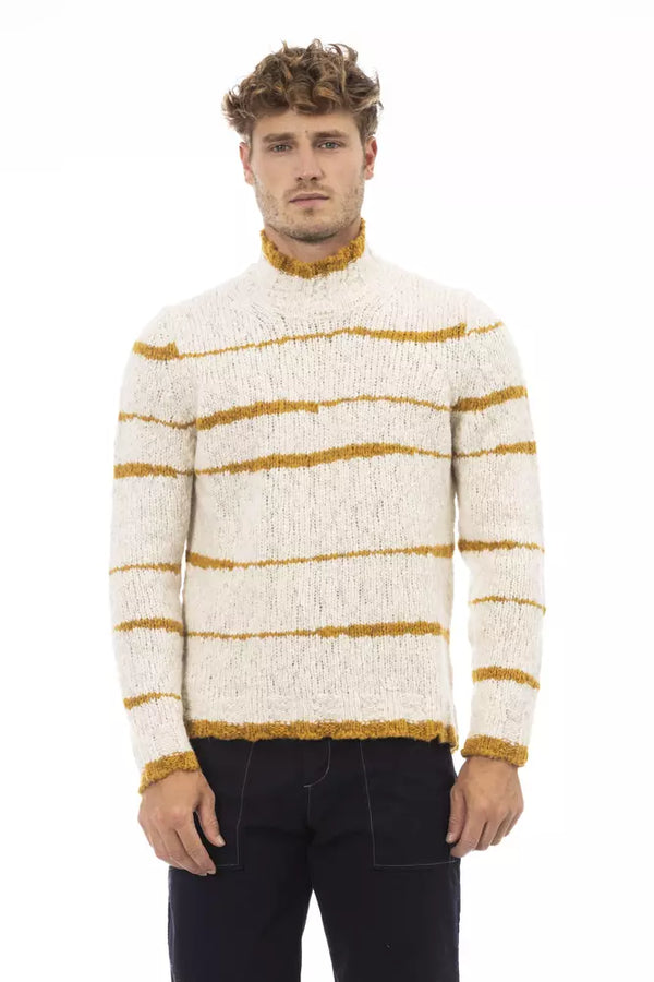 Beige Mock Neck Cosy Strick -Pullover