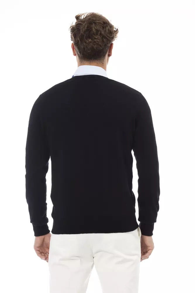 Eleganter V-Ausschnitt Wollmischpullover