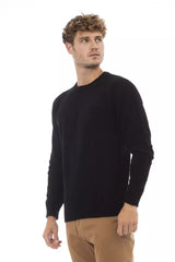 Eleganter Crewneck -Taschenpullover in Schwarz