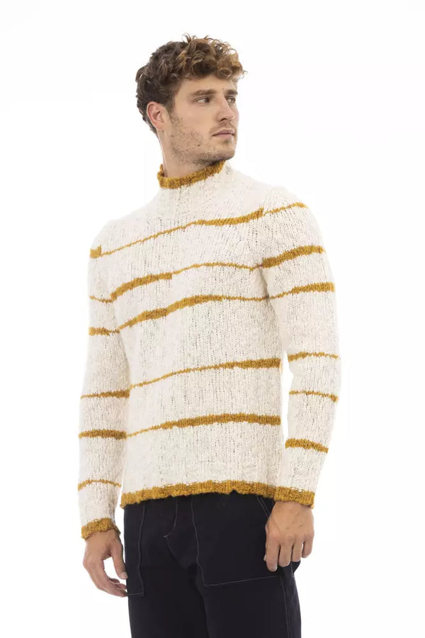 Beige Mock Neck Cosy Strick -Pullover