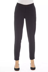 Black Polyester Women Trouser