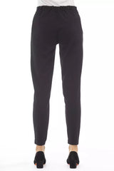 Pantalon noir élégant avec des poches de welt latérales