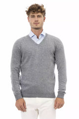 Maglione chic-a V-Neck in sottile grigio